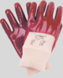 PVC Handschuhe, rotbraun, Strickbund